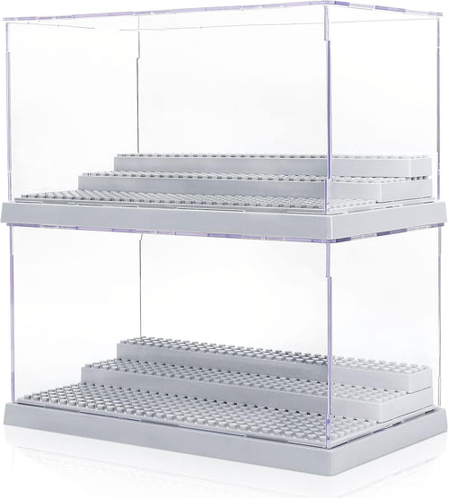 2 Pack Clear Acrylic Display Case with 3 Movable Steps H36718