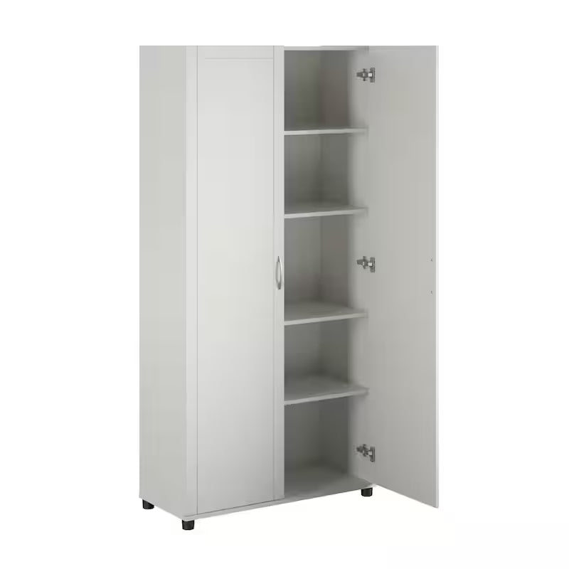 White Wood Freestanding Garage Cabinet A5830