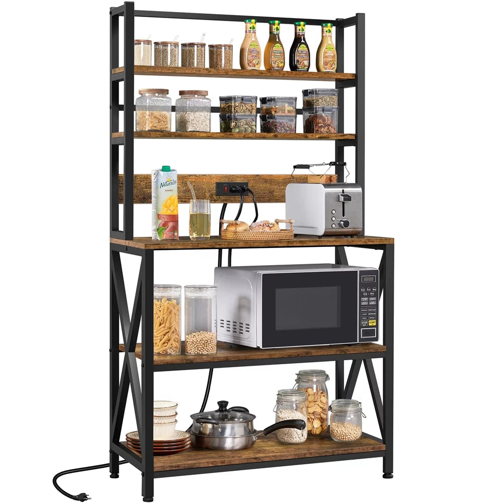 5-Tier Kitchen Baker’s Racks with Power Outlets C666971