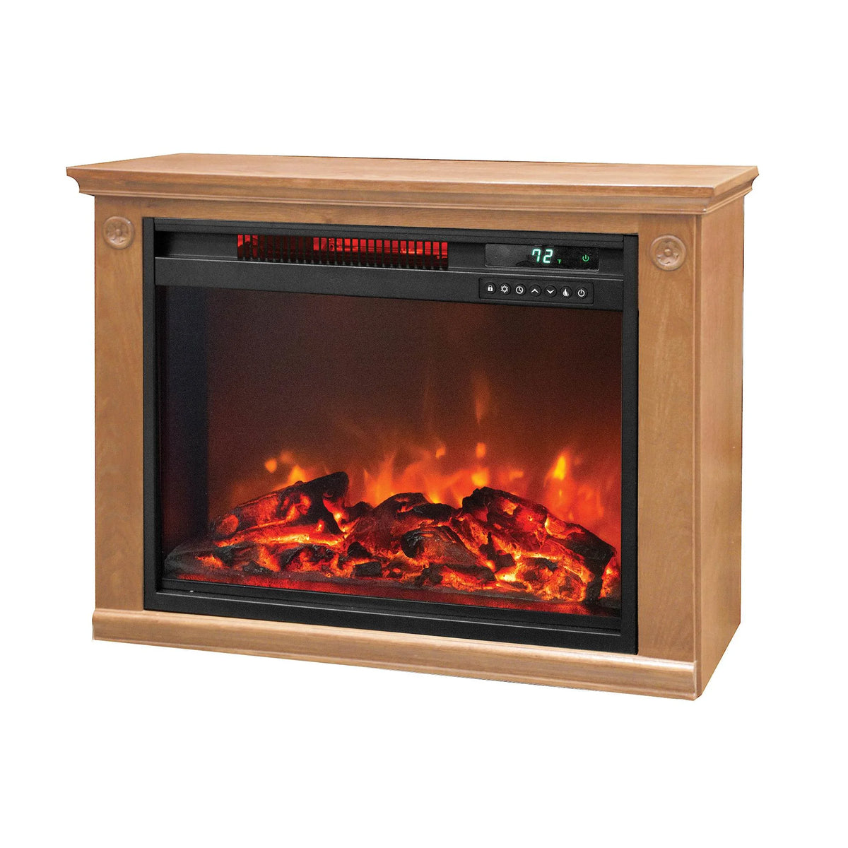 Quartz Infrared Electric Freestanding Portable Fireplace Heaters (Pair) T2175