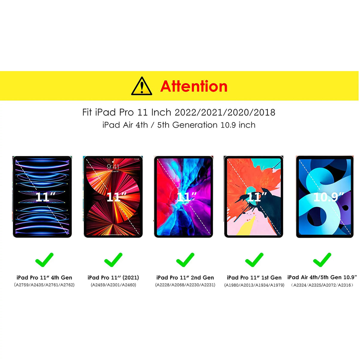 Black PU Leather Folio Case for iPad Pro 11 Inch Y53978
