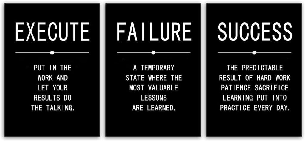 3 Pieces Black Framed Canvas Wall Art A724