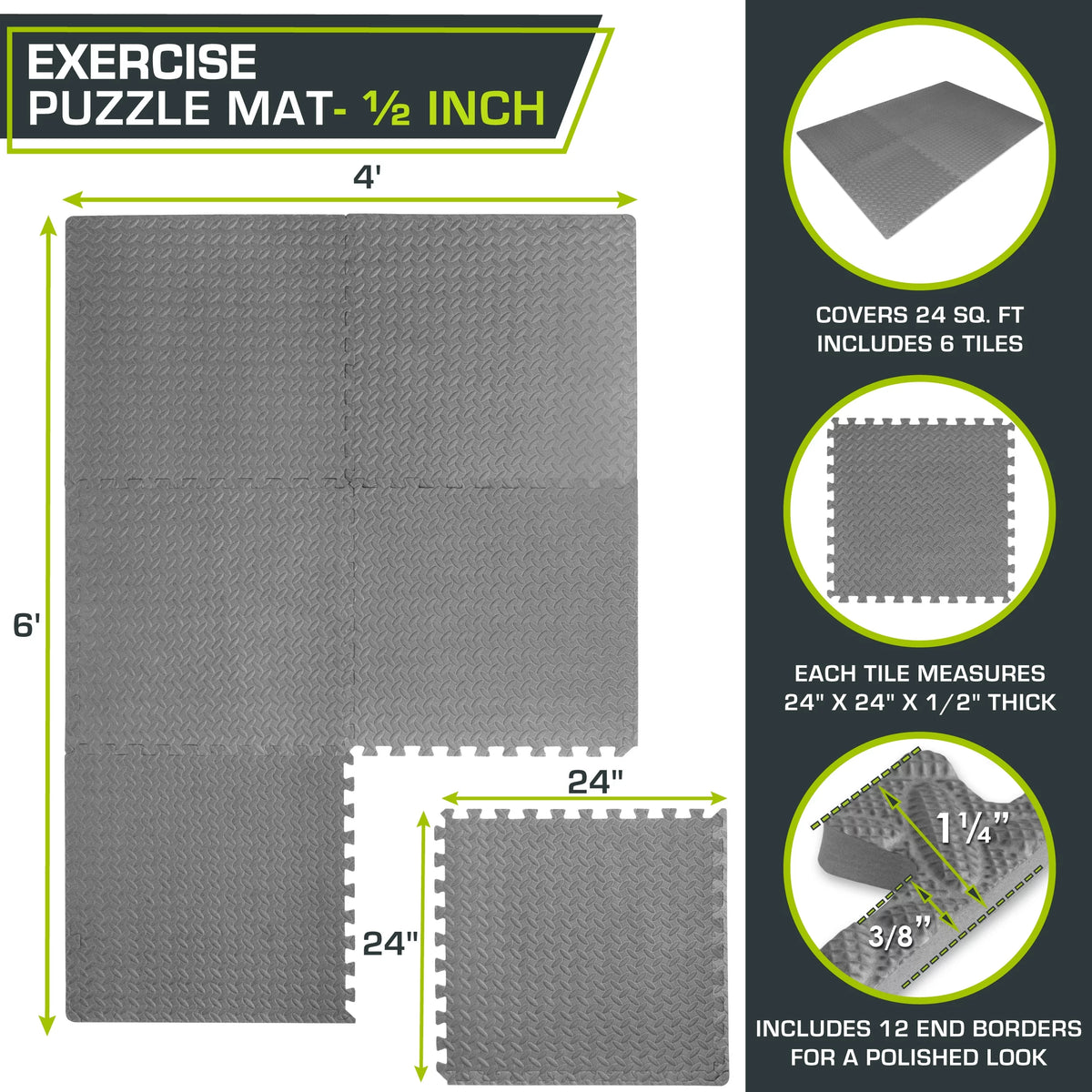 1/2 Thick EVA Foam Interlocking Exercise Mat L793485