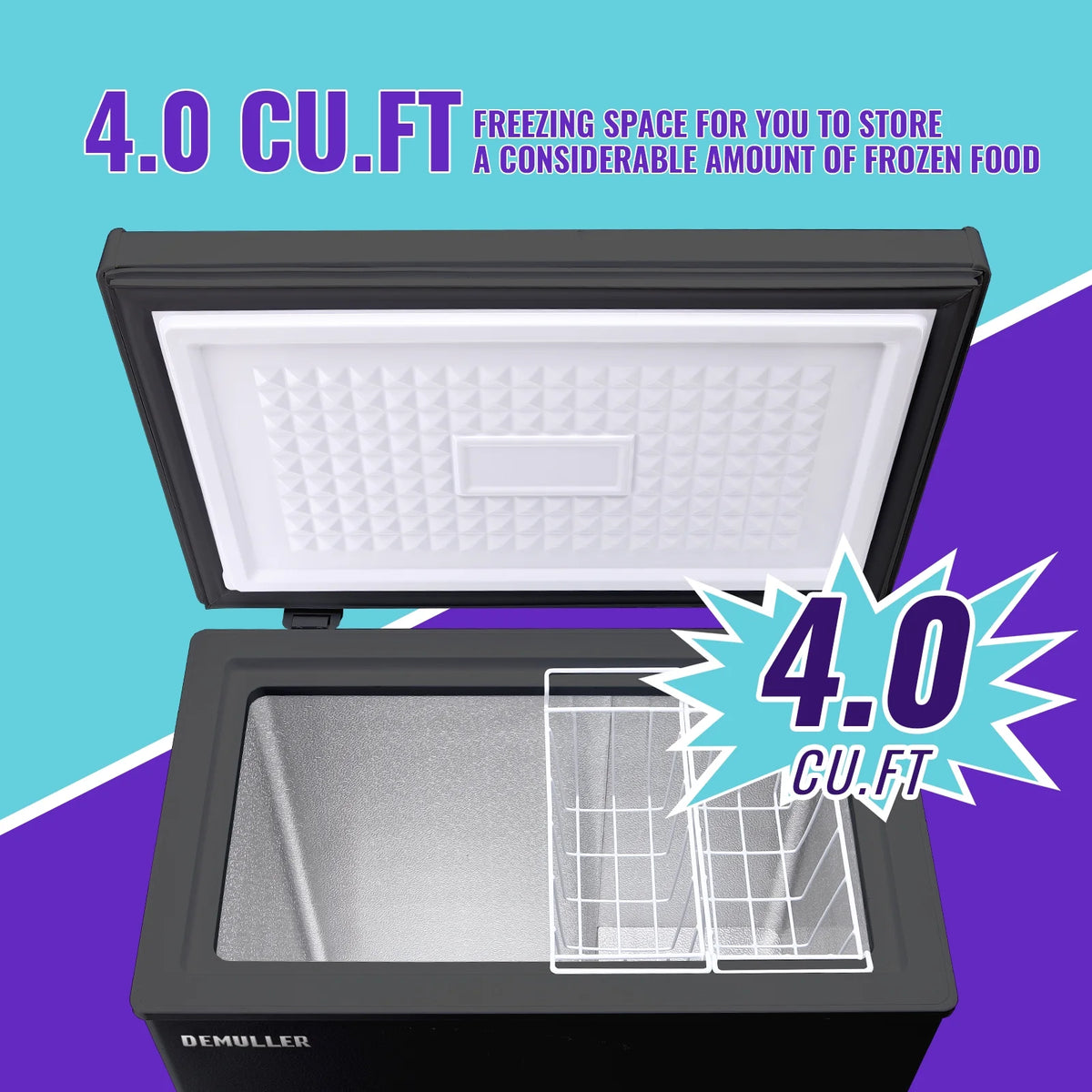 4.0 Cu.ft Compact Freezer with Two Removable Storage Baskets Y426266