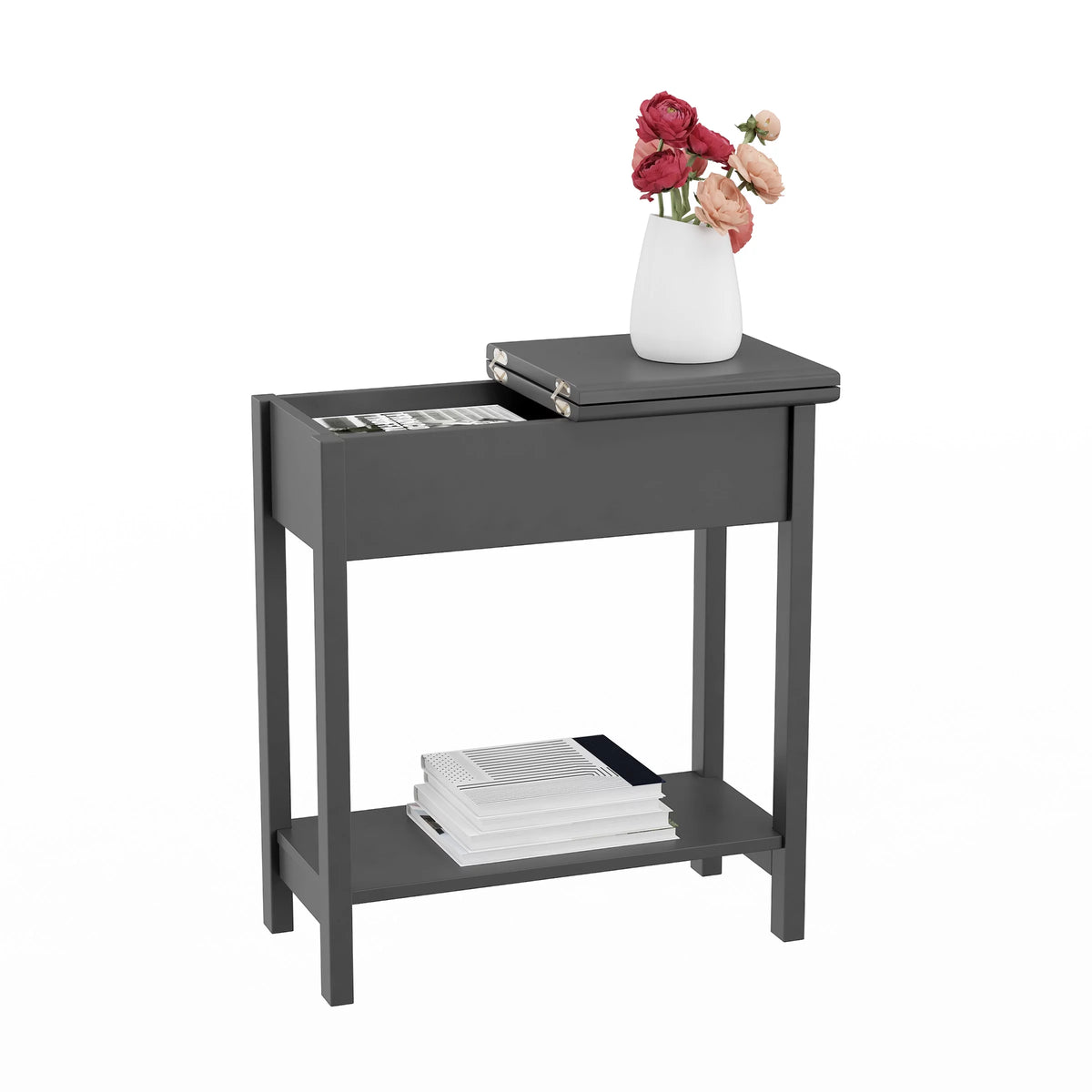 Gray Flip Top Side Console Table Z564
