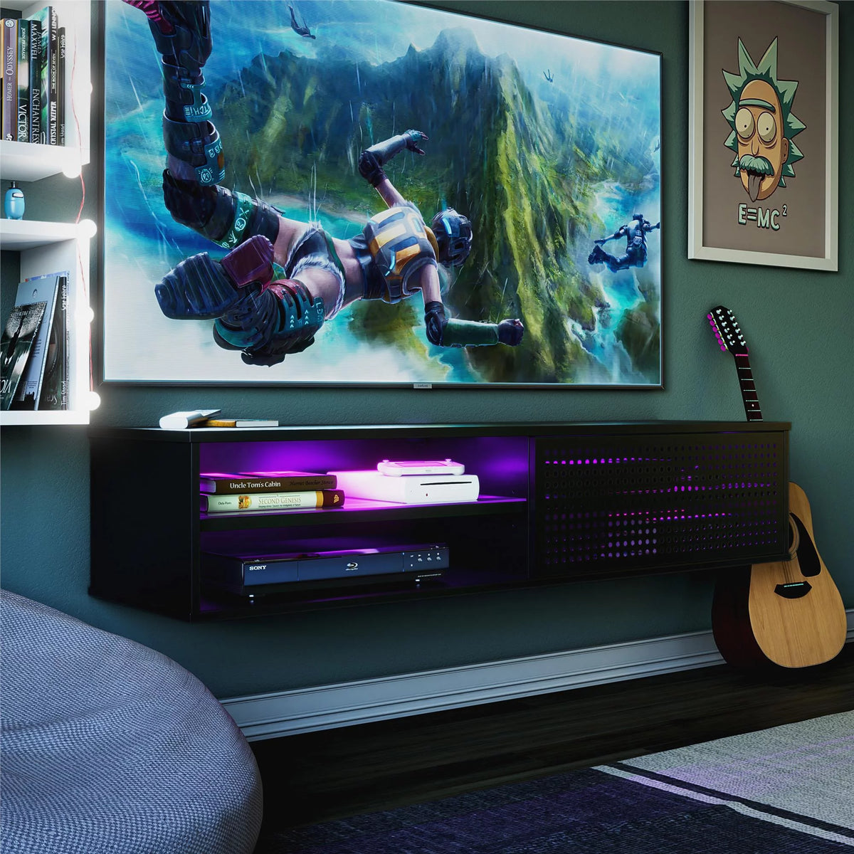 Black Floating TV Stand W2337