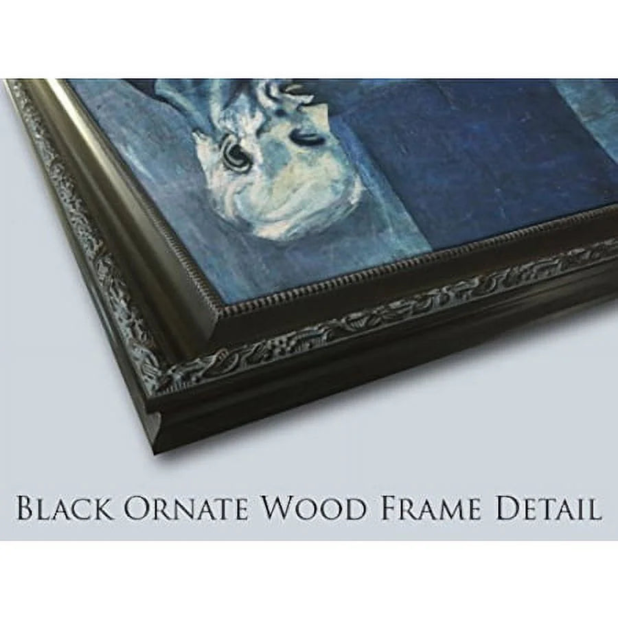 32x13 Black Ornate Wood Framed Museum Art Print S1530