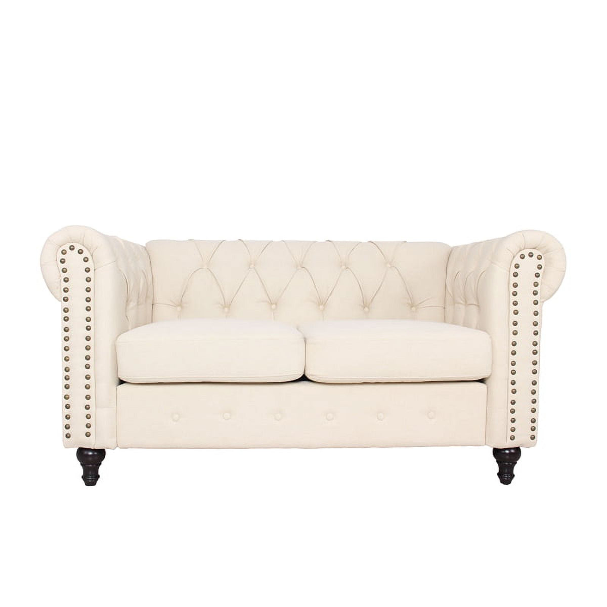 3 Piece Microfiber Sofa and 2-Loveseat Set in Cream Q9073
