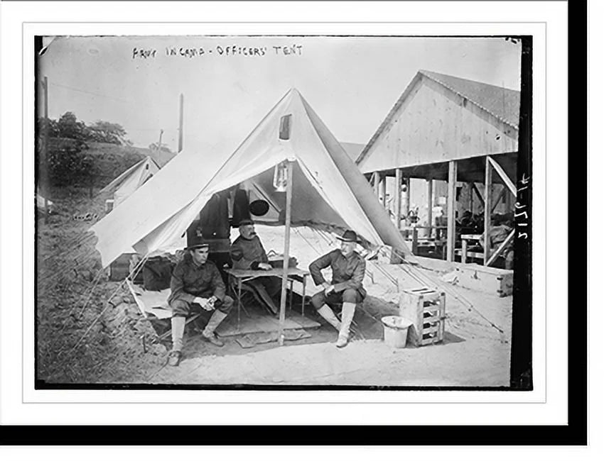 Historic Framed Print, Army in camp - officer's tent, 17-7/8" x 21-7/8" Q180
