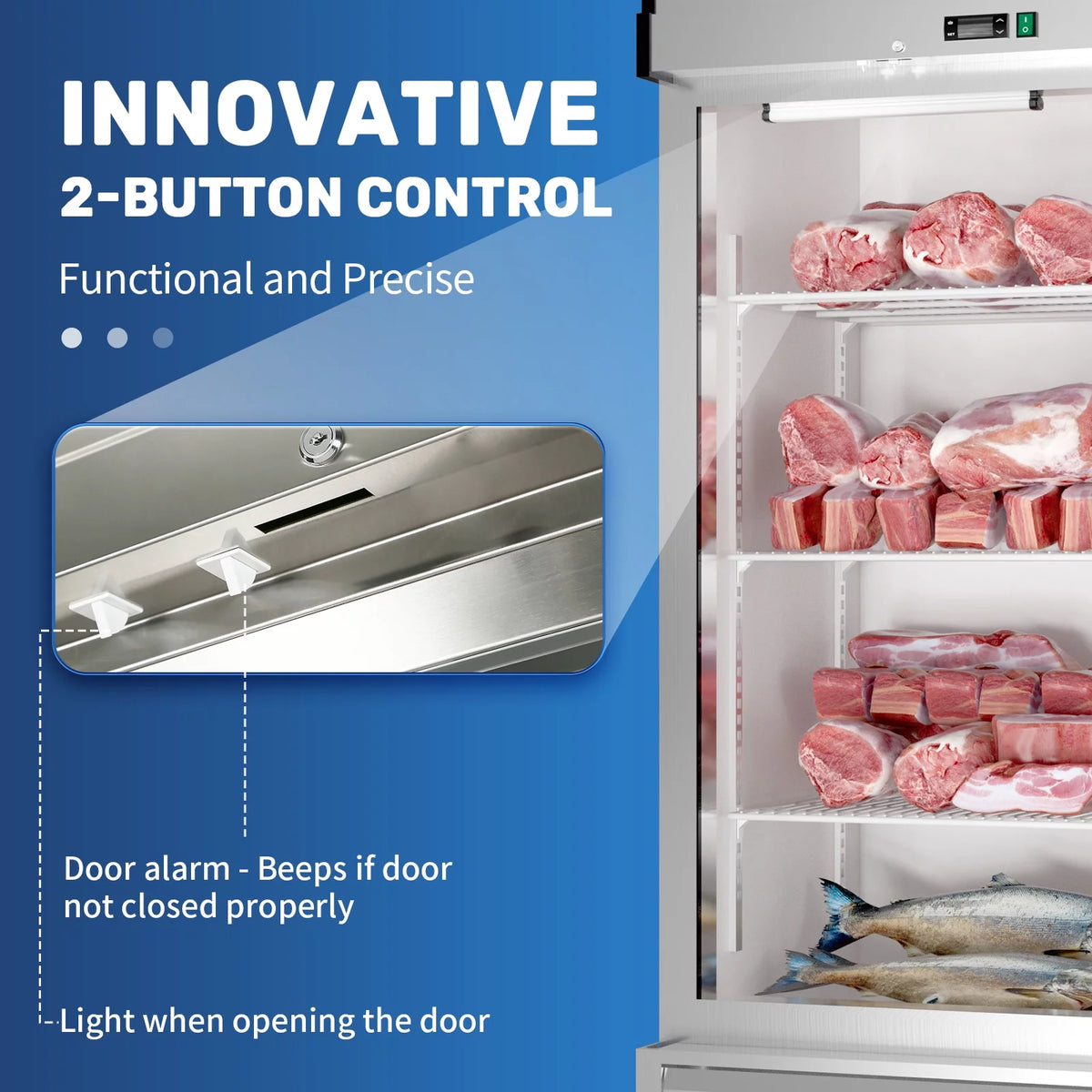 Stainless Steel Single Door Upright Freezer with Lock K84267