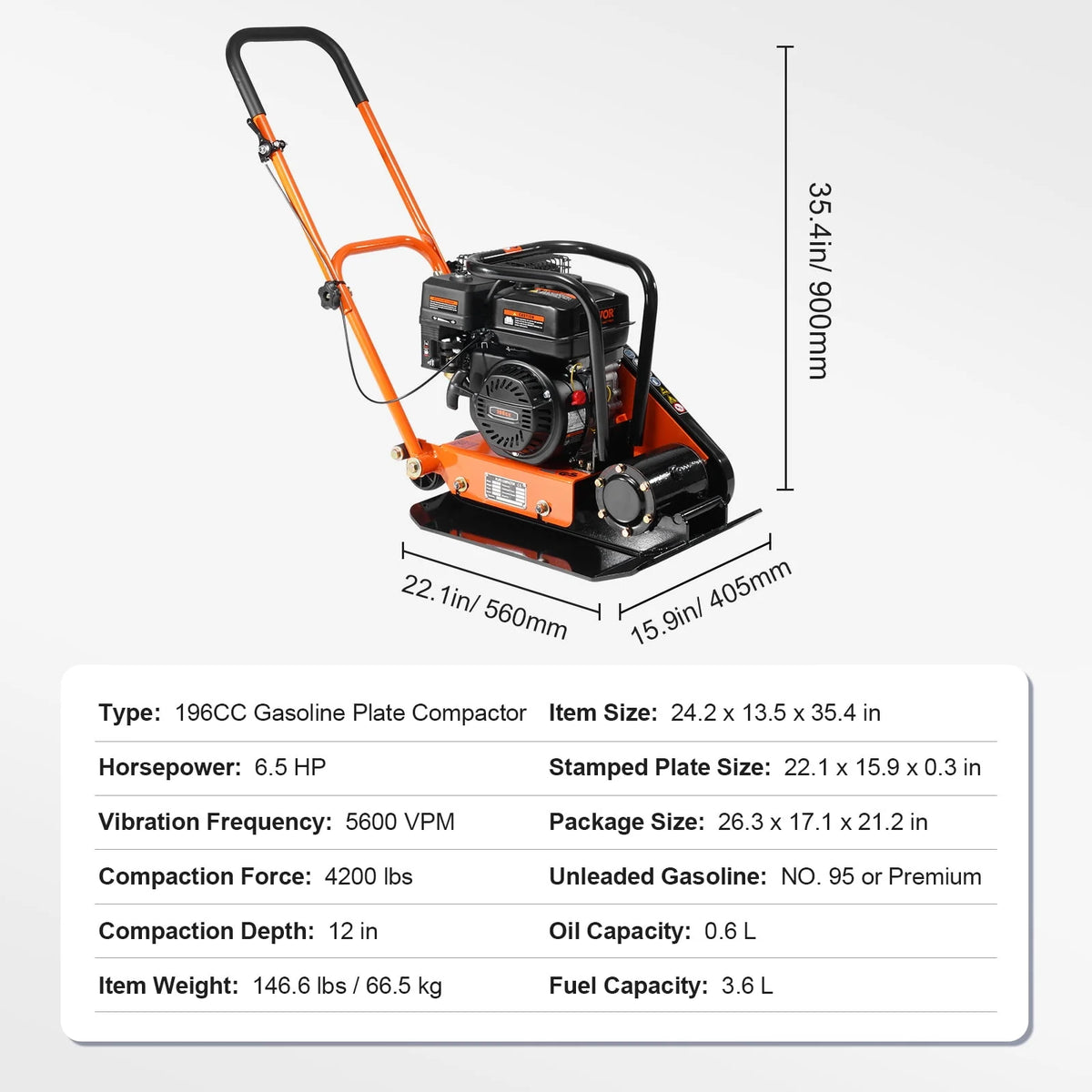 2.8 HP Walk-Behind Plate Compactor Z1945