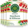 Organic Hawthorn With Hibiscus Herbal Tea 6 Pack 96 Tea Bags T4459