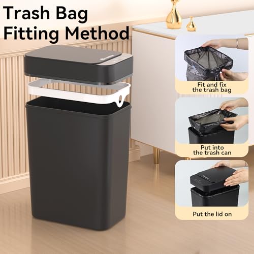 3 Pack 2.6 Gallon Touchless Motion Sensor Trash Can M544431