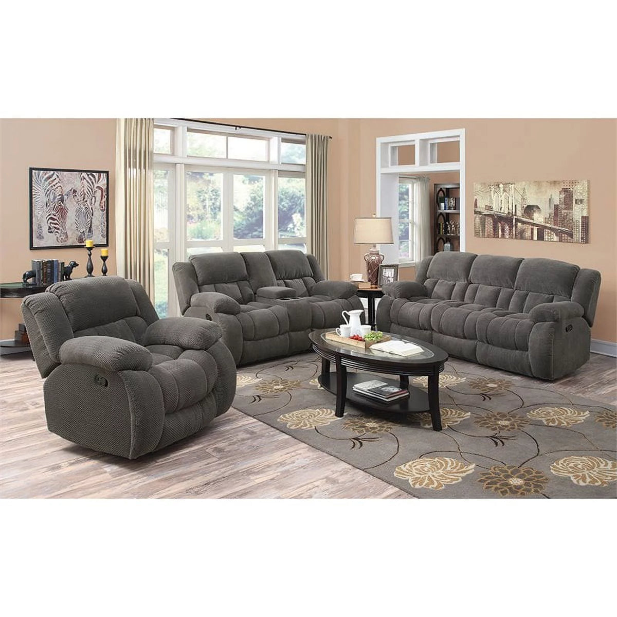 Charcoal Reclining Loveseat F422