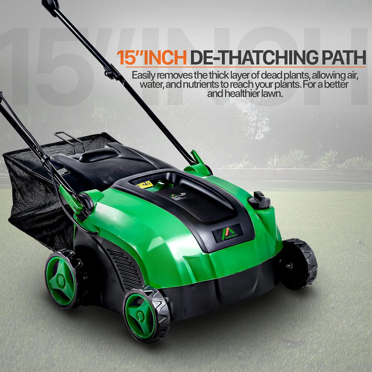 2 in 1 Corded Electric Walk Behind Scarifier Lawn Dethatcher with Collection Bag F76161